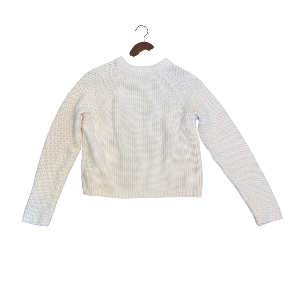 NWT Banana Republic Cream Organic Cotton Chunky Knit Crewneck Sweater Woman’s XS - Picture 4 of 10